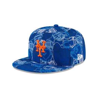 Blue New York Mets Hat - New Era MLB Caps Chaos 59FIFTY Fitted Caps USA2056831